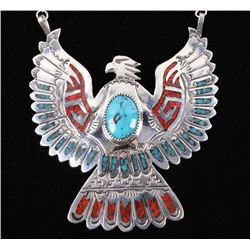 Navajo Lone Mountain Turquoise Chip Inlay Necklace