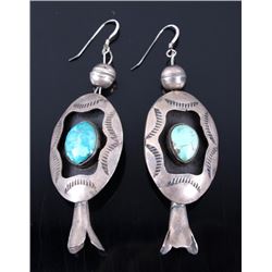 Navajo Old Pawn Royston Turquoise Blossom Earrings