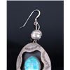 Image 6 : Navajo Old Pawn Royston Turquoise Blossom Earrings
