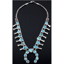 Navajo Kingman Turquoise Sterling Squash Blossom