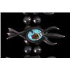 Image 14 : Navajo Sandcast Silver & Turquoise Squash Necklace