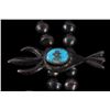 Image 15 : Navajo Sandcast Silver & Turquoise Squash Necklace