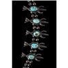 Image 3 : Navajo Sandcast Silver & Turquoise Squash Necklace