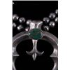 Image 8 : Navajo Sandcast Silver & Turquoise Squash Necklace