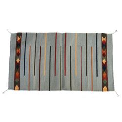 Lineas Turquoise Churro Wool Rug by Tony Ruiz