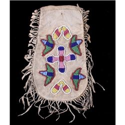 Crow (Apsaalooke) Beaded Tobacco Pouch c. 1870's