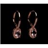 Image 1 : Morganite & Diamond 14K Rose Gold Earring Pair