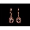 Image 2 : Morganite & Diamond 14K Rose Gold Earring Pair