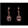 Image 3 : Morganite & Diamond 14K Rose Gold Earring Pair
