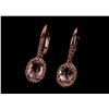Image 5 : Morganite & Diamond 14K Rose Gold Earring Pair