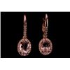Image 6 : Morganite & Diamond 14K Rose Gold Earring Pair