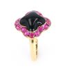 Image 8 : Antique Style Onyx & Ruby Signet Ring in 10K Gold