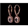 Image 2 : Morganite & Diamond 14K Rose Gold Earring Pair