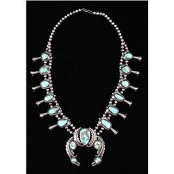 Navajo Cripple Creek Turquoise Squash Blossom