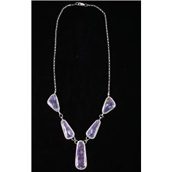 Navajo Herbert Tsosie Mojave & Sterling Necklace