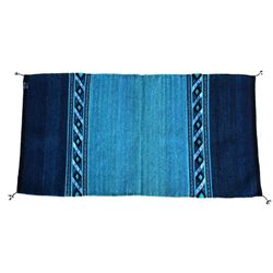 Cadenas Blue Wool Rug by Alicia Gutierrez