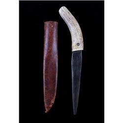 Plains Indians Double Sided Antler Tine Dagger