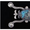 Image 2 : Navajo Kingman Turquoise Sand Cast Belt Buckle