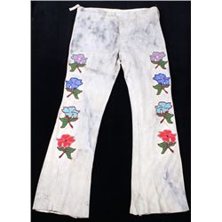 Santee Sioux Floral Beaded Men's Hide Pants c1900-
