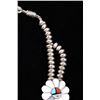 Image 6 : Zuni Mother of Pearl Sun Face Inlay Squash Blossom