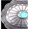 Image 5 : Navajo Sterling Kingman Turquoise Belt Buckle