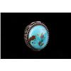 Image 2 : Navajo Yazzie Kingman Turquoise Ring LARGE