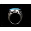 Image 4 : Navajo Yazzie Kingman Turquoise Ring LARGE