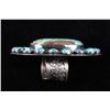 Image 9 : Navajo Tony Yazzie Kingman Turquoise Ring LARGE