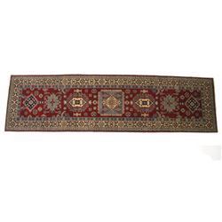 Kazak Persian Hand Knotted Wool Runner Rug 1930's