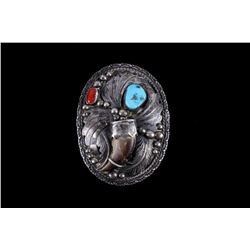 Navajo Old Pawn Silver Bear Claw Buckle C. 1930's