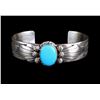 Image 1 : Navajo Sterling & Kingman Turquoise Bracelet
