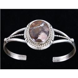 Navajo D. Skeets Wild Horse Sterling Bracelet
