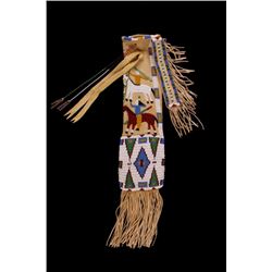 Lakota Sioux Pictorial Horse Beaded Pipe Bag