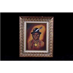 1973 Peter J. Hawper "Native Man" Acrylic Portrait