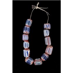 Early 1800's Six Layer Chevron Trade Bead Necklace