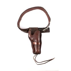 Western Leather Revolver Holster & Ammo Belt