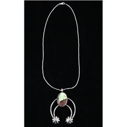 Navajo Sterling & Turquoise Naja Pendant Necklace