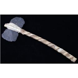 Sioux Rattlesnake Skin Wraped Stone Axe Club 1900-
