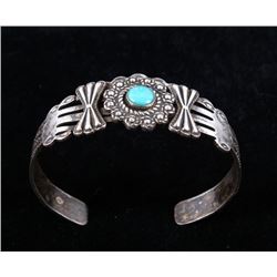 Navajo Fred Harvey Sterling & Turquoise Bracelet