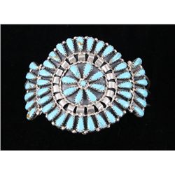 Navajo Petite Point Kingman Turquoise Bracelet