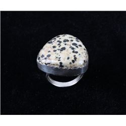 Navajo Charlie Chee Bowie Dalmatian Stone Ring