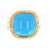 Image 2 : Gem Quality Turquoise and Seed Pearl 14K Ring