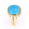 Image 4 : Gem Quality Turquoise and Seed Pearl 14K Ring