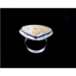 Navajo Sterling Silver and Coral Ring