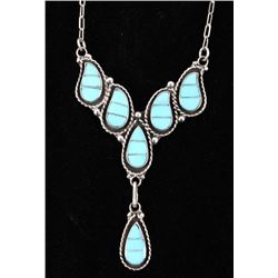Zuni Sleeping Beauty Turquoise Mosaic Necklace