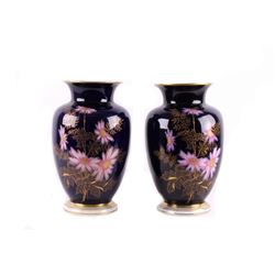Weimar Porcelain "Kobalt" Beveled Vases c. 1933-90