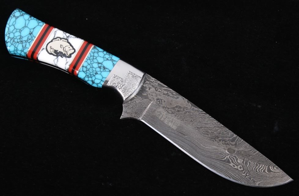 Navajo Dave Yellowhorse Turquoise Bass Knife