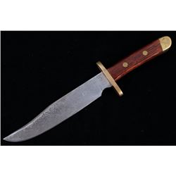 Damascus Steel Signed Clip Point Bowie Knife