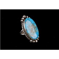 Navajo Sterling Silver & Kingman Turquoise Ring