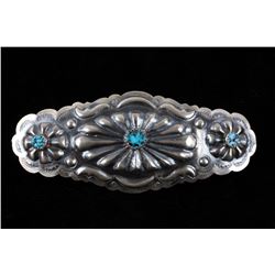 Navajo Sterling & Kingman Turquoise Hair Clip